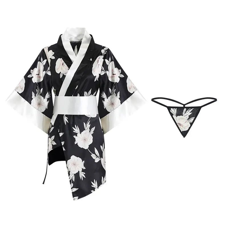 Bossman Wholesale Japanese Kimono Printing Silk Night Robe Sexy Sleepwear Party Sexy Costumes