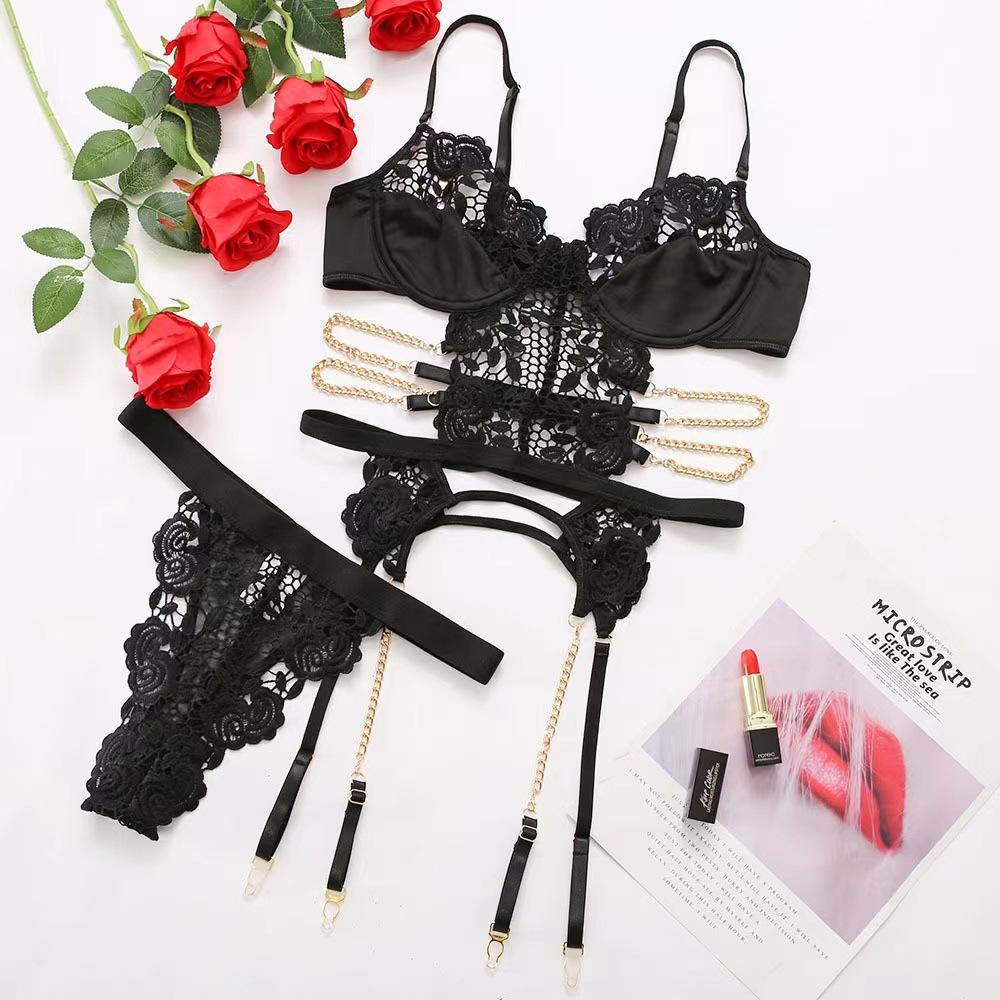 Bossman Wholesale sexy Women lace bra sexy girl suit 2 pieces brace short briefs lingerie sleep gawns for women porn women