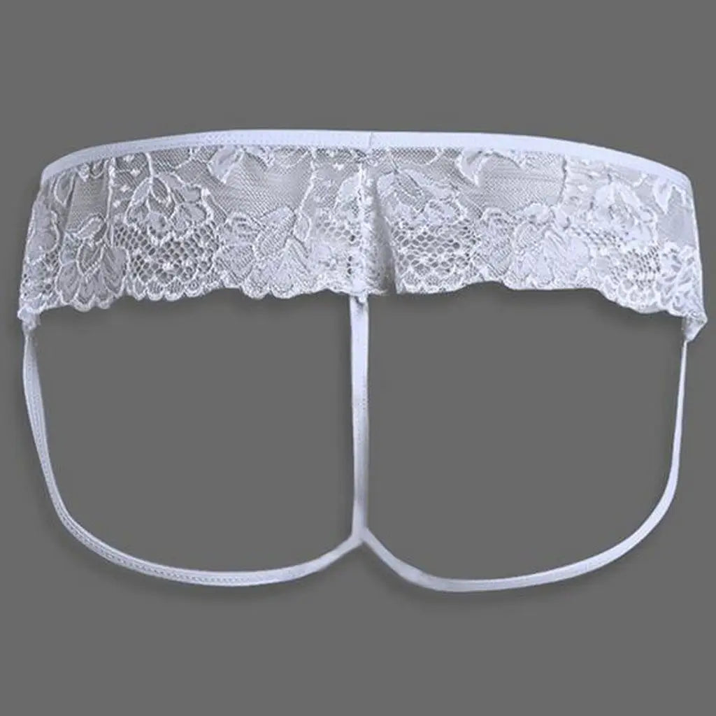 Bossmay Mens Sexy See-Through Thong Big Pouch Panties Briefs Bulge Sexy Underwear Low Waist Briefs Gay Lace Underpants