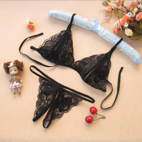 Bossman Embroidery Sexy Lingerie Exotic Set Three Point Lace Transparent Bra And Panty Set Women Intimates Underwear