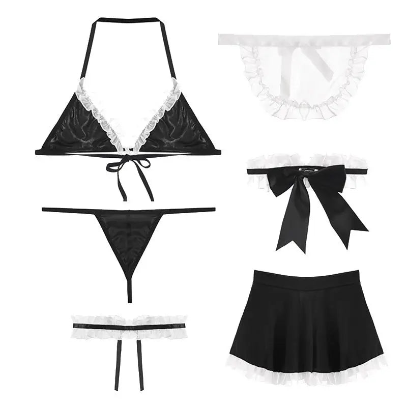 Bossman Allure women love housemaid lingeries Sexy Maid Apron Cosplay Uniform Erotic Costumes Lingerie Hot Role Play Uniform