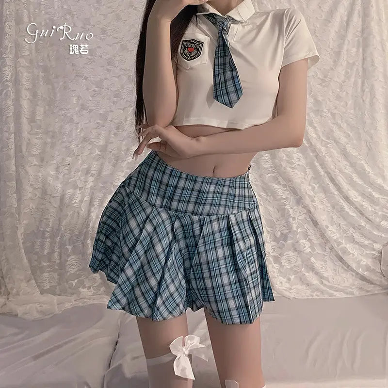 Bossman Wholesale Cosplay School Girls Costumes Sun Skirt Three Piece Student Uniform suit high quality