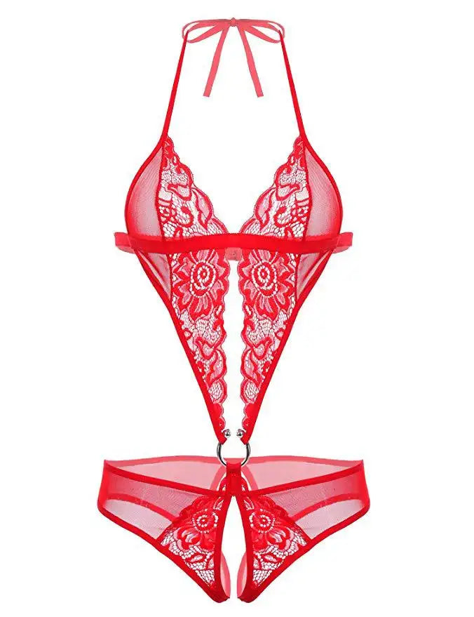 Bossman Wholesale hollow out hot transparent lace mesh bodysuit lingerie for women