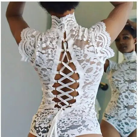 Bossman See-through Binding Strip One-piece Manufacturers Direct Sexy Lingerie Bodysuit For Women