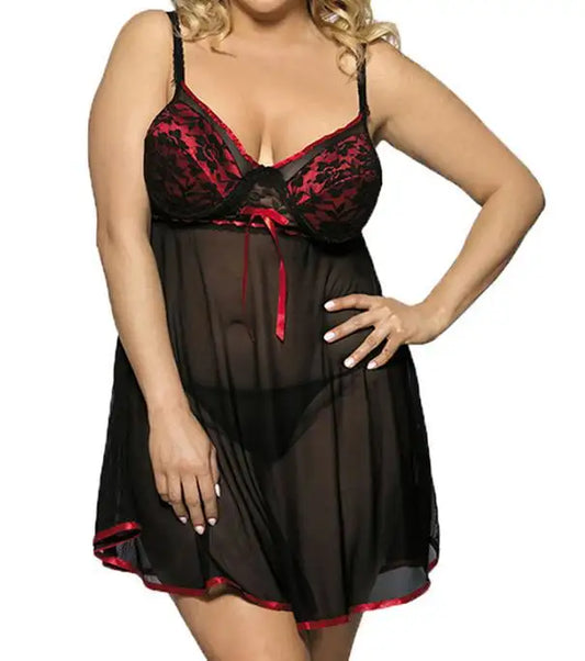 womens sexy underwear Bossman Women Plump Sexy Strappy Nightgown Sleepwear Plus Size Xl Black Red Lace Shirts plus size women's dresses bra