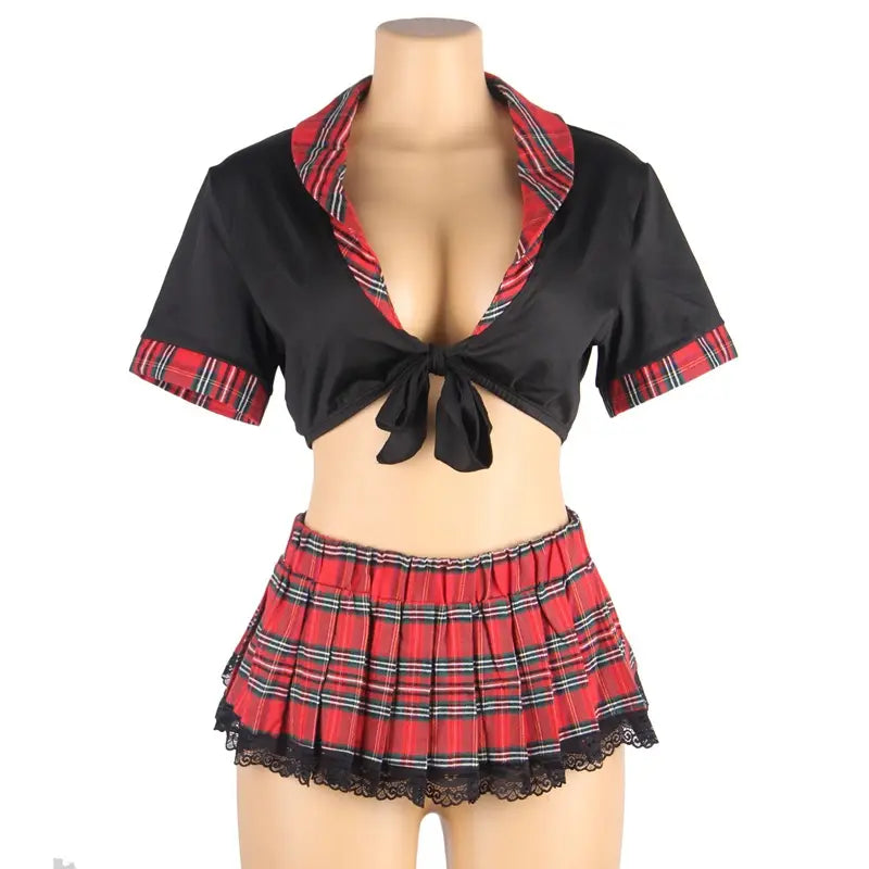 Bossman Wholesale Japan And Korea School Girls Sexy Costume Summer Crop Top And Pleated Skirt Role Play Sexy Schoolgirl Costume