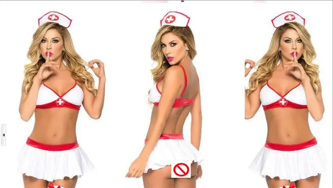Bossman Women's Sexy Erotic Lingerie Nurse Role Playing Uniform Temptation Underwear Adult Costume Set