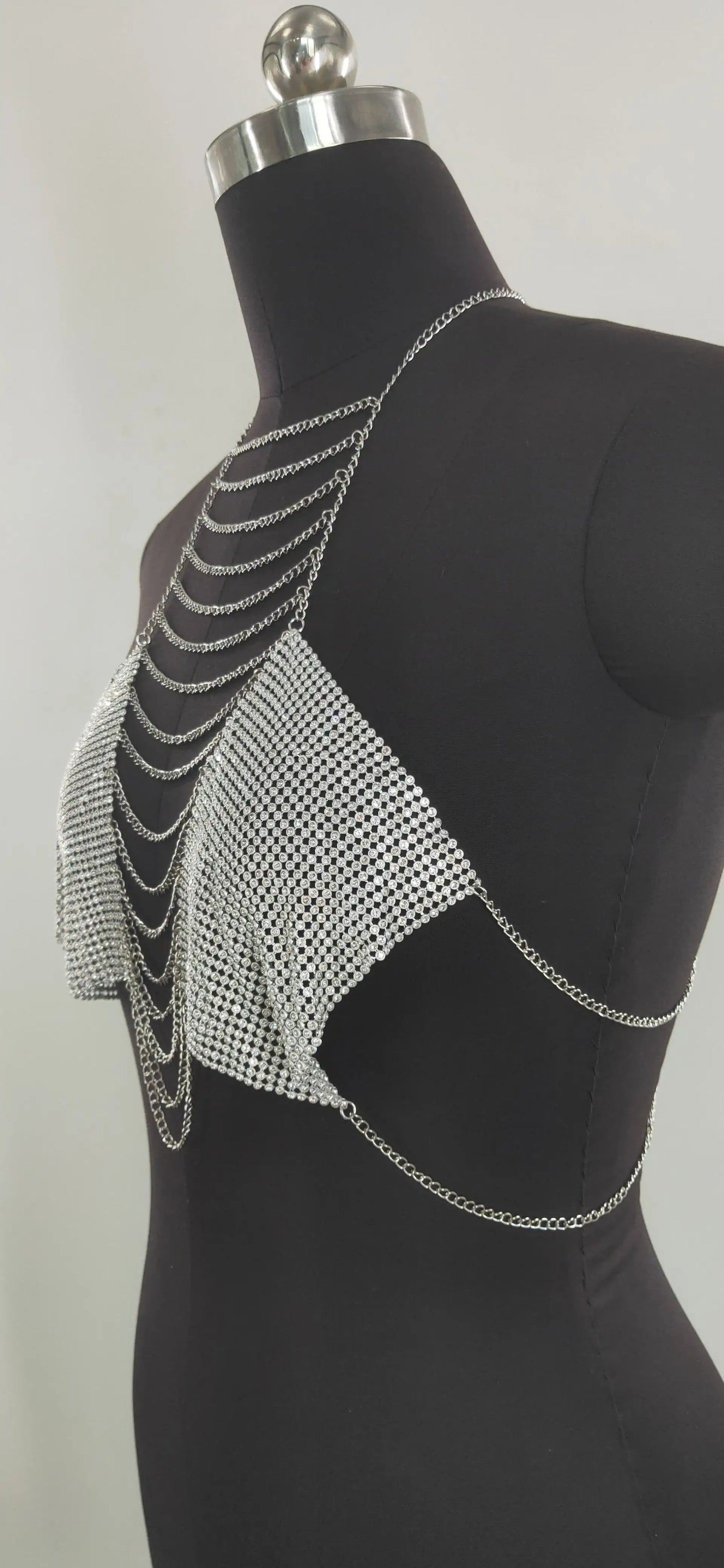 Bossman Sexy metal chain three-point women's clothing metallic feeling sexy party clothing fashion vest chain