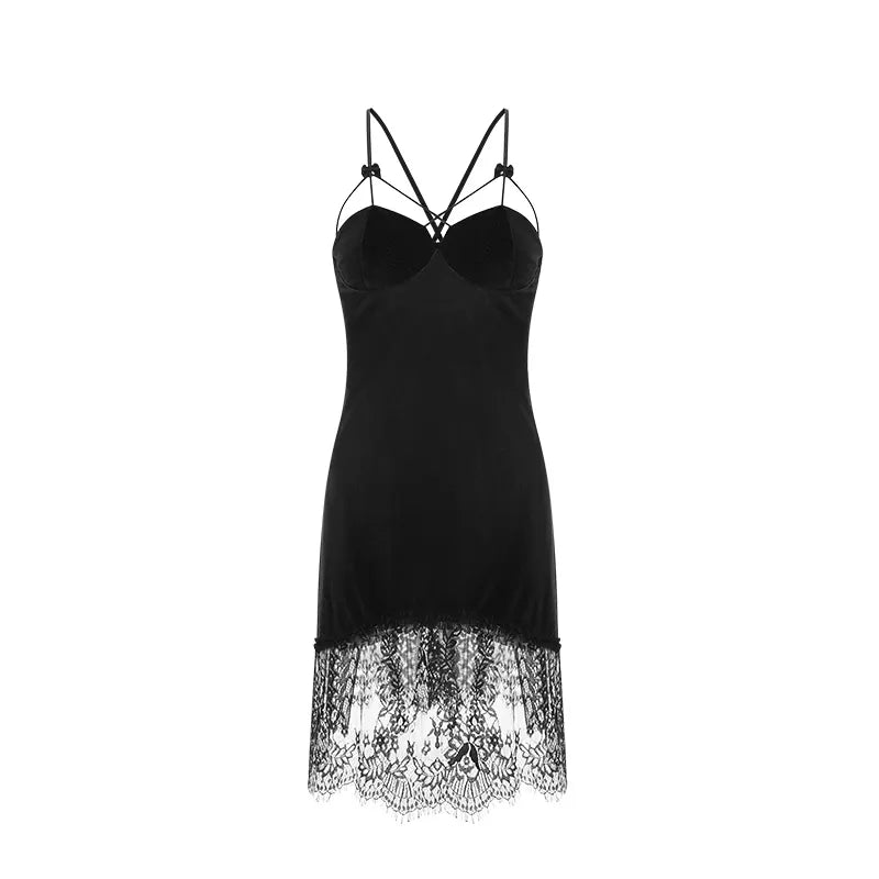 Bossman Bossman Wholesale Sexy Sleepwear Women Vintage French Velvet Slip Night Dress