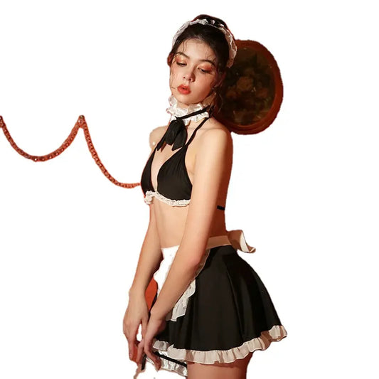 Bossman Allure women love housemaid lingeries Sexy Maid Apron Cosplay Uniform Erotic Costumes Lingerie Hot Role Play Uniform