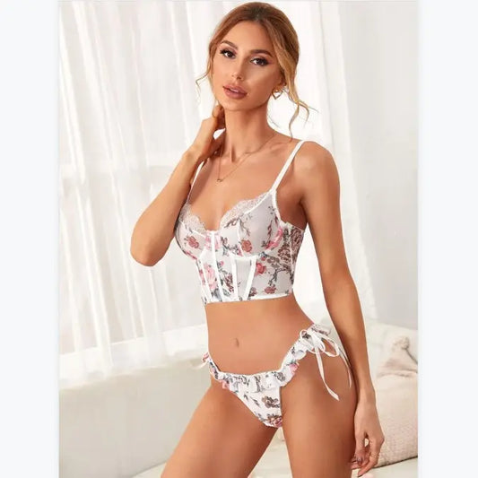 Bossman New See-through Sexy Underwear Plus Size Mesh Lace Underwear Seduction Pajamas Suit