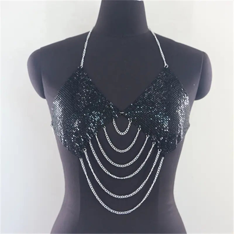 Bossman Sexy metal chain three-point women's clothing metallic feeling sexy party clothing fashion motorcycle girl
