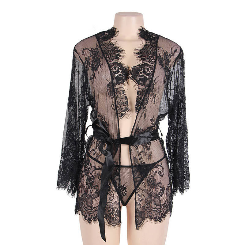 Bossman Europe And The United States Fat Mm Open Sex Suit Lace Perspective Super Size Sexy Sex Underwear