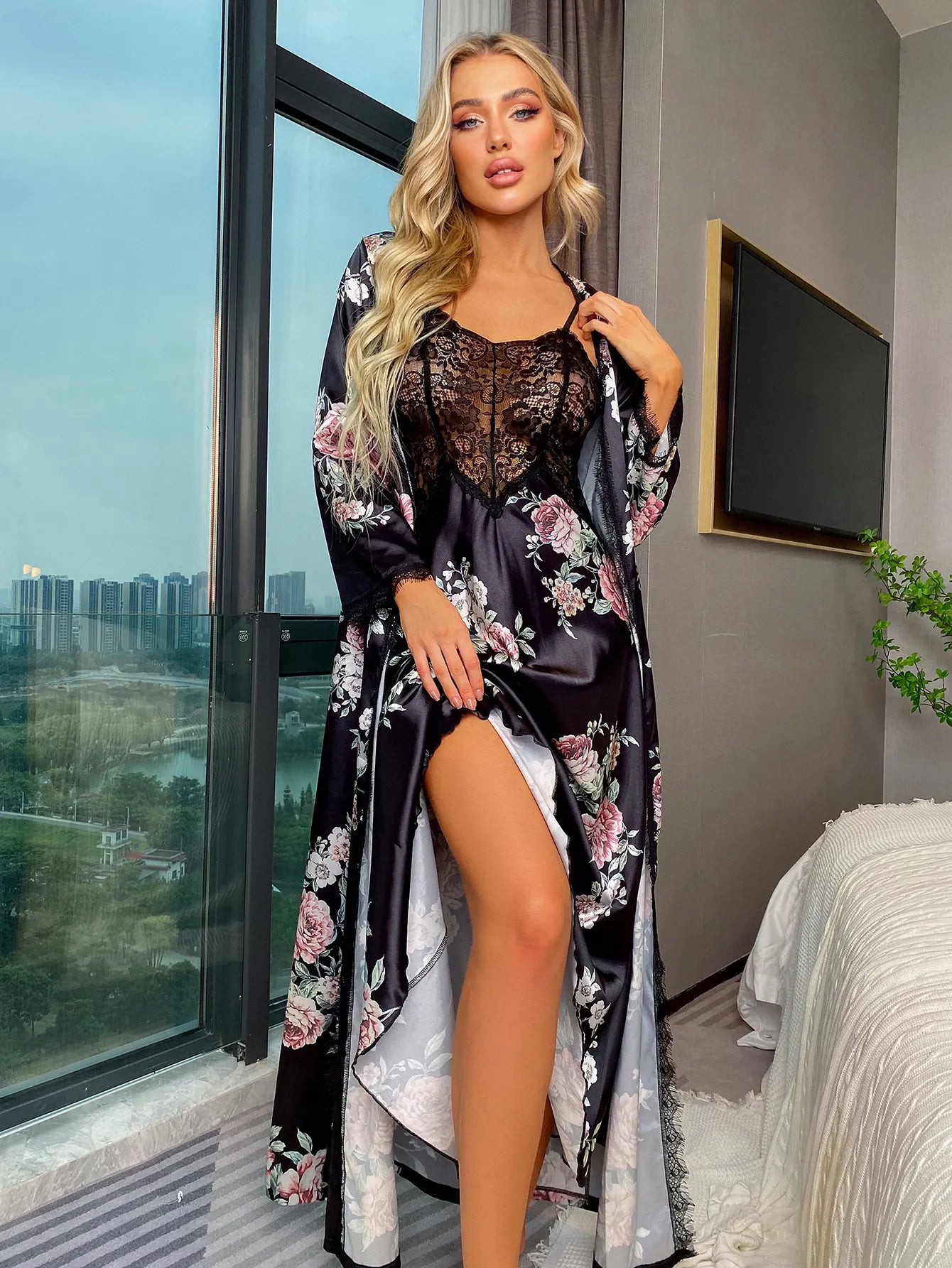 Bosmay fantasy sexy ladies sleep wear women lingerie silk sleep wear pajama