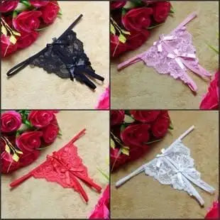 Bosmay Wholesale Lace Hollow Open Crotch Panties Women Sexy Lingerie G-string Thongs