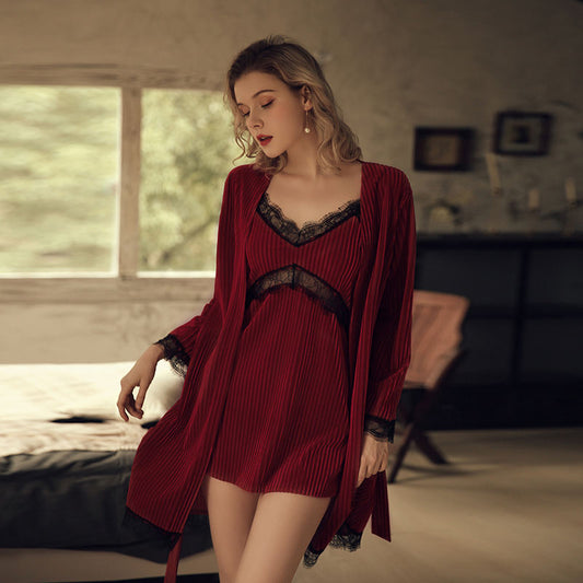 Bossman high quality Satin Sleepwear Lace Lingerie Babydoll Sexy Chemise Exotic Nightgowns Sets