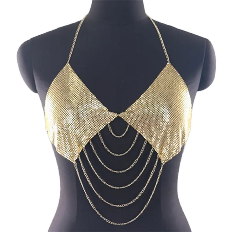 Bossman Sexy metal chain three-point women's clothing metallic feeling sexy party clothing fashion motorcycle girl
