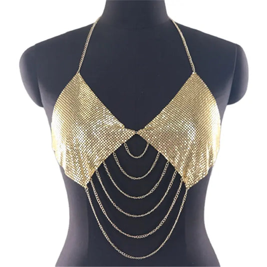 Bossman Sexy metal chain three-point women's clothing metallic feeling sexy party clothing fashion motorcycle girl