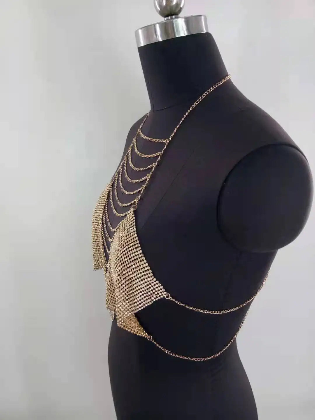 Bossman Sexy metal chain three-point women's clothing metallic feeling sexy party clothing fashion vest chain