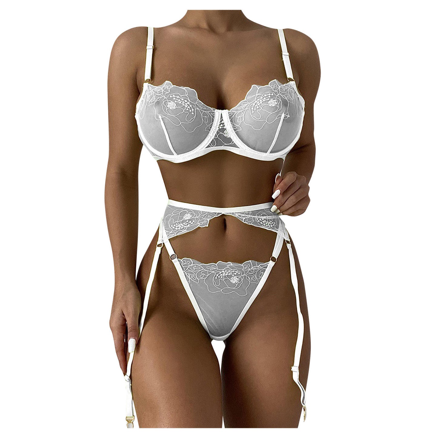 Bosmay Sexy outfit 2024 spring Summer Europe America new lace eyelash stitching sexy lingerie women lace bra