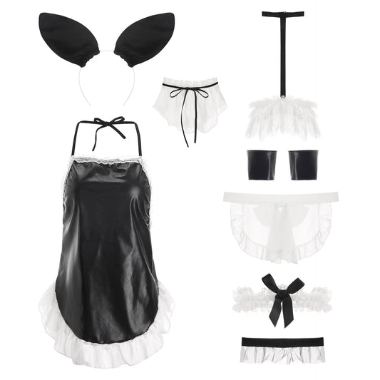 Bossman sexy adult costume Women's Cosplay French Apron Maid Fancy Dress Costume kitchen play sets