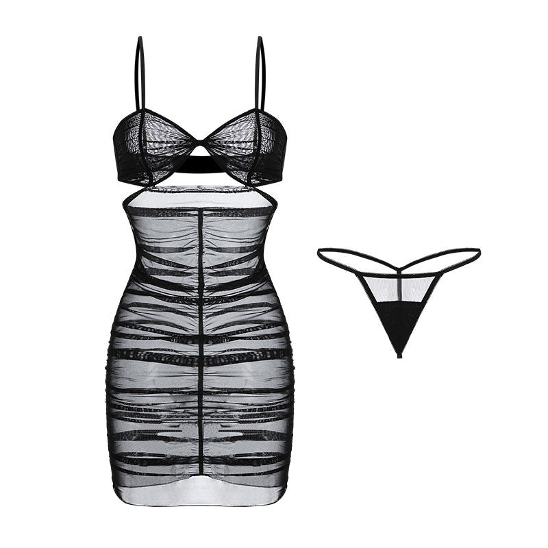 BOSMAY women sexy underwear sheer lace underwire padded babydoll chemise lingerie BSM1860