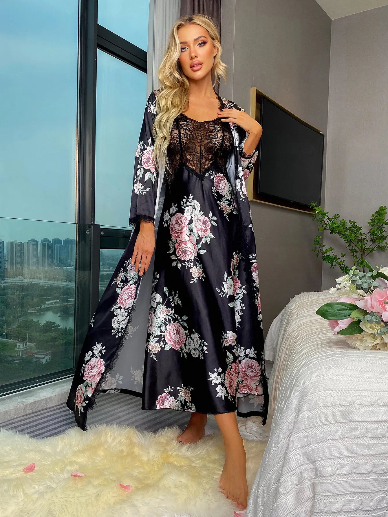 Bosmay fantasy sexy ladies sleep wear women lingerie silk sleep wear pajama