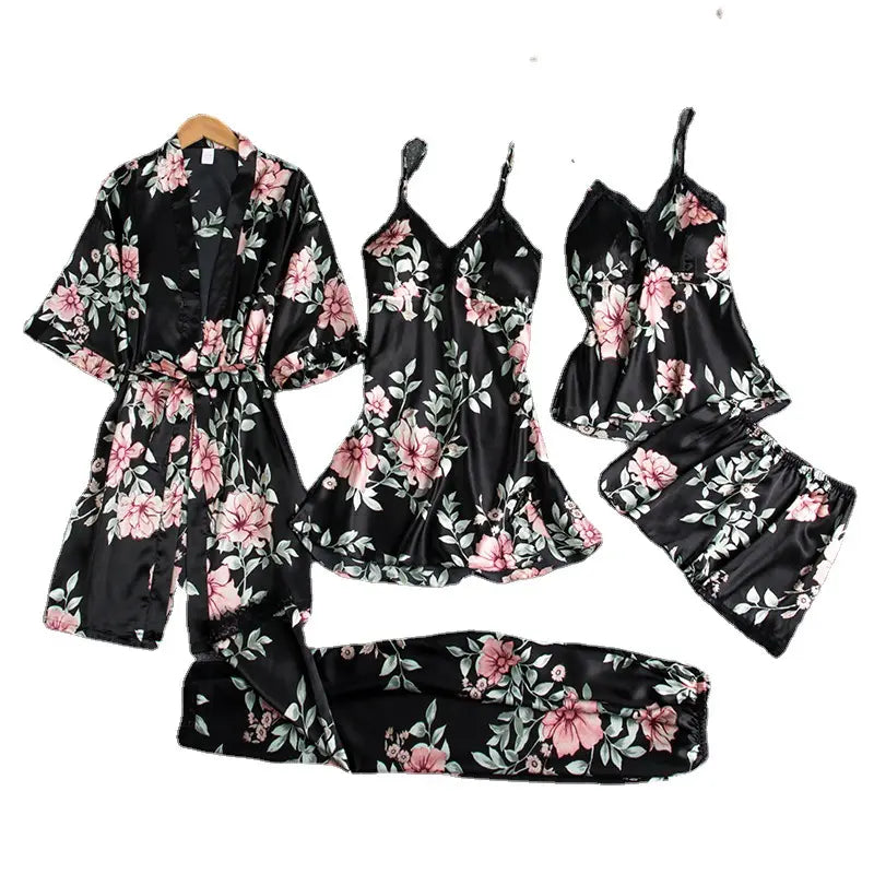 Bossman five pieces plus size underwear pajama sets woman lingerie erotic casual pajama plus size lingerie pajama