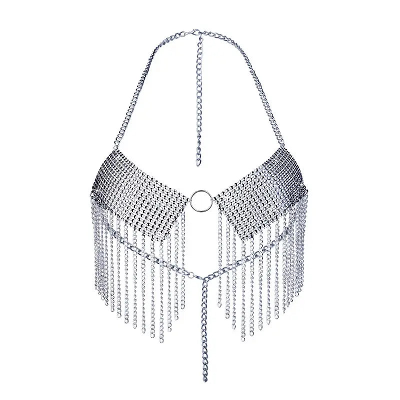 Bossman Sexy metal body chain three-point women's clothing metallic feeling sexy party clothing fashion stock patch body chain