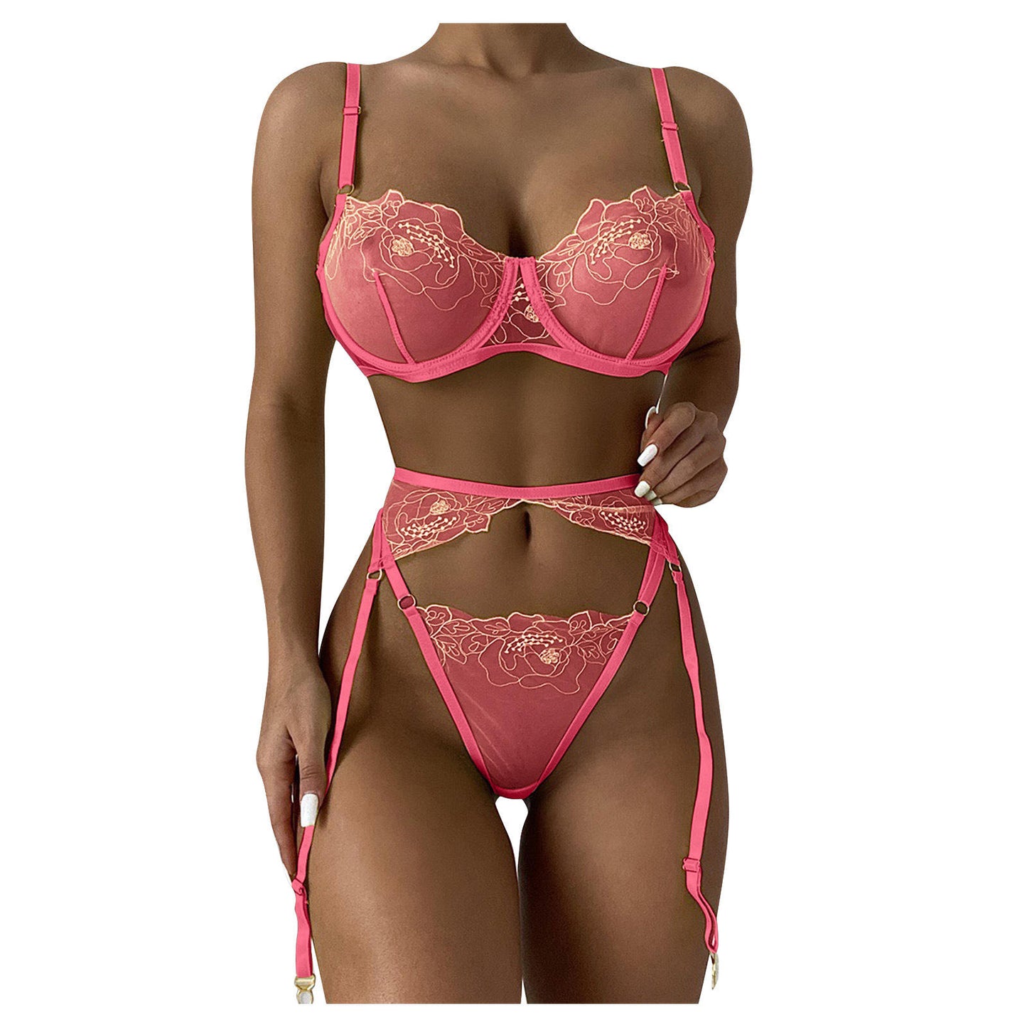 Bosmay Sexy outfit 2024 spring Summer Europe America new lace eyelash stitching sexy lingerie women lace bra
