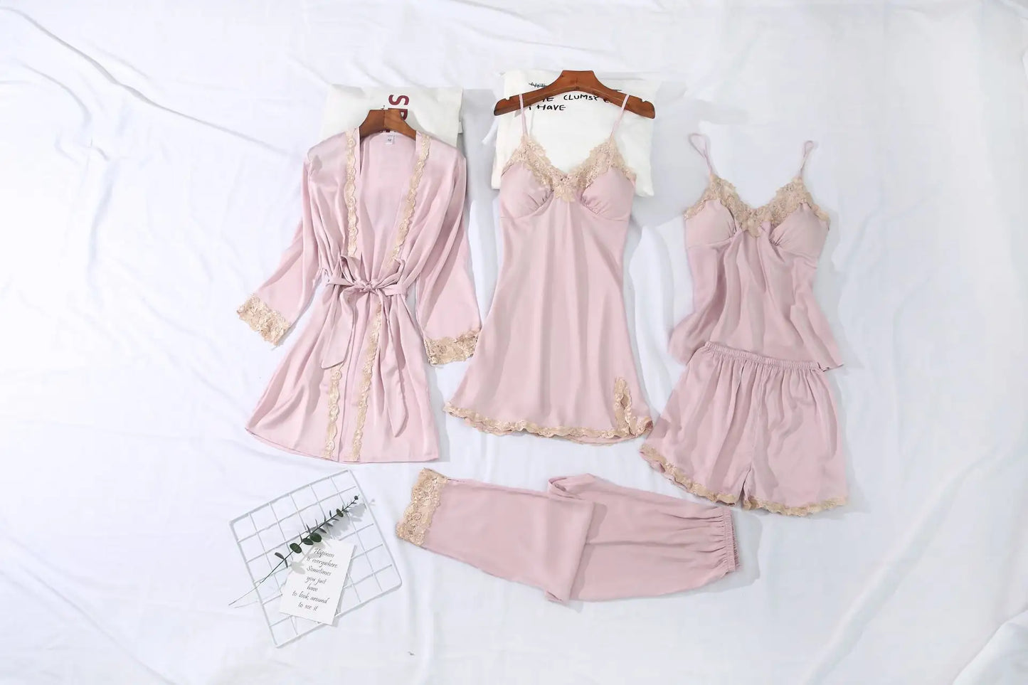 Bossman 5 Pieces Sleepwear christmas pajamas Nightclothes Fashion Casual sexy pajama Pajamas Set