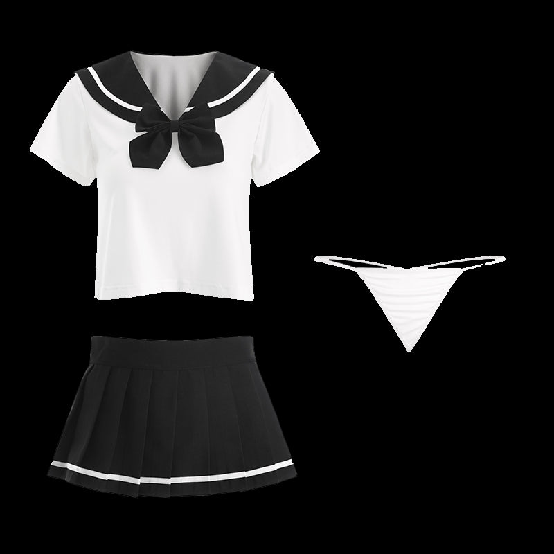 Bossman Wholesale Japan And Korea School Girls Sexy Costume Summer Crop Top And Pleated Skirt Role Play Sexy Schoolgirl Costume