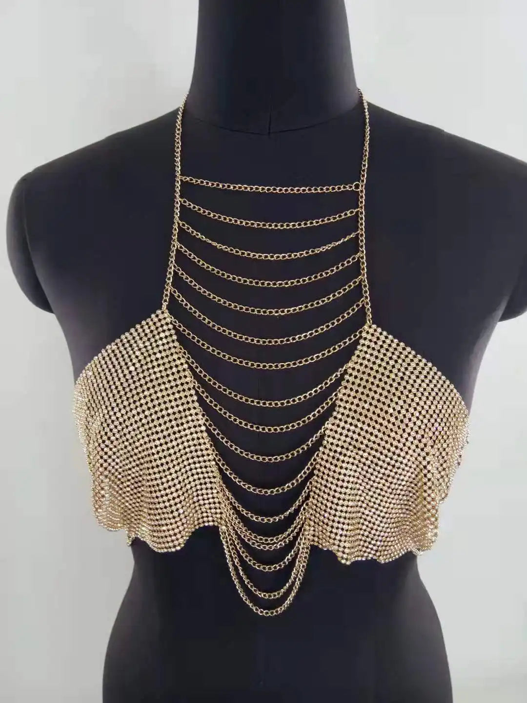 Bossman Sexy metal chain three-point women's clothing metallic feeling sexy party clothing fashion vest chain