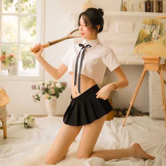 Bossman High Quality Role Playing Schoolgirl Lingerie Roleplay Lingerie Set Cosplay Costume Kawaii Outfit Women Polyester