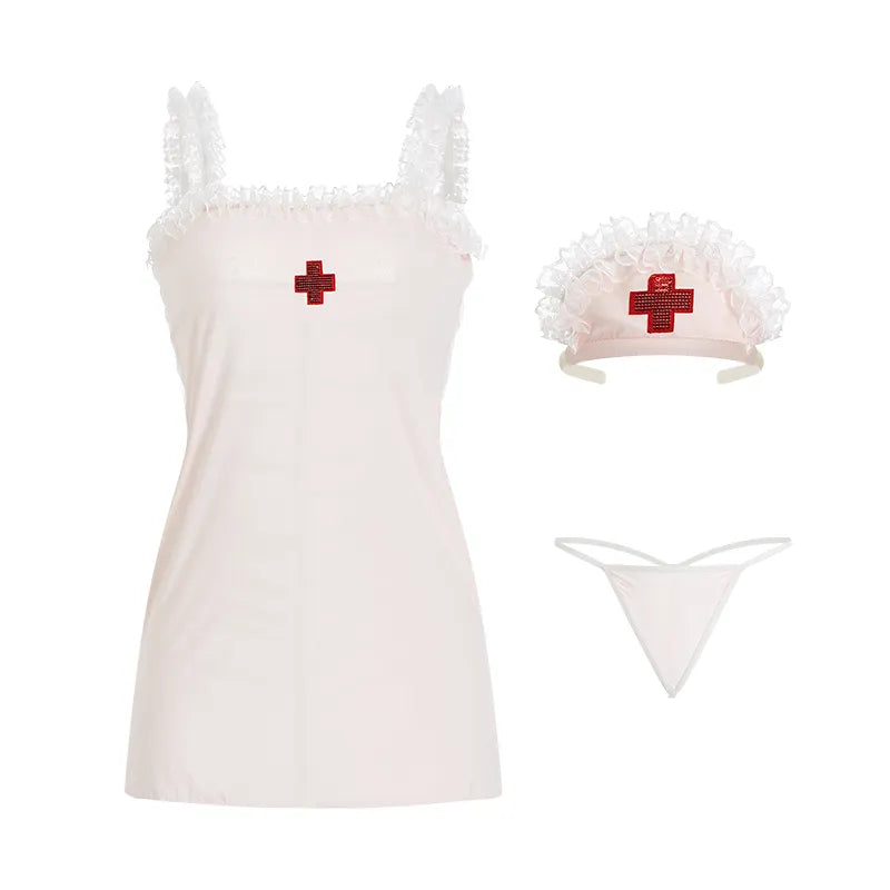 Bossman Wholesale Sexy Cosplay Nurse Suit Role Play Dress Up Lingerie Costumes Sexy Uniforms Hot Girls Deep V Neck Sexy Lingerie