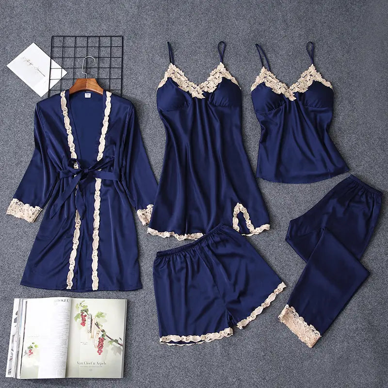 Bossman 5 Pieces Sleepwear christmas pajamas Nightclothes Fashion Casual sexy pajama Pajamas Set