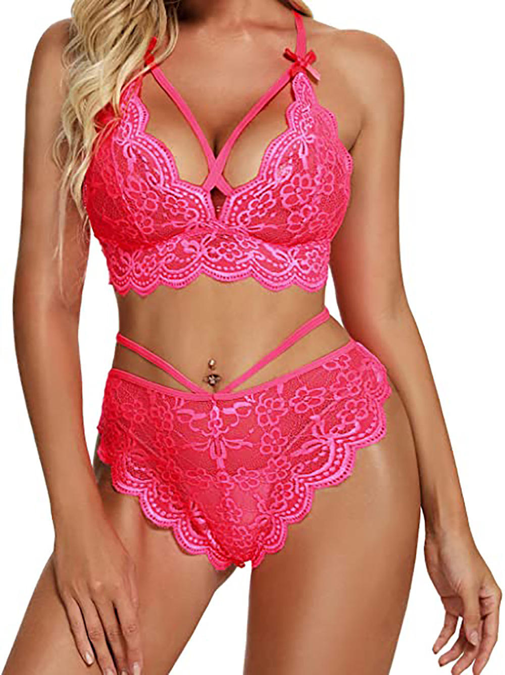 Bossman Fashion Style Sexy Lace Two Piece Lace Women Lingerie Bra Underwear Sets