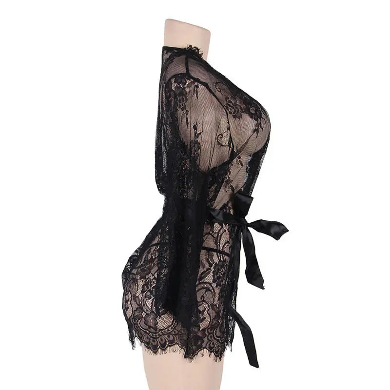 Bossman Europe And The United States Fat Mm Open Sex Suit Lace Perspective Super Size Sexy Sex Underwear
