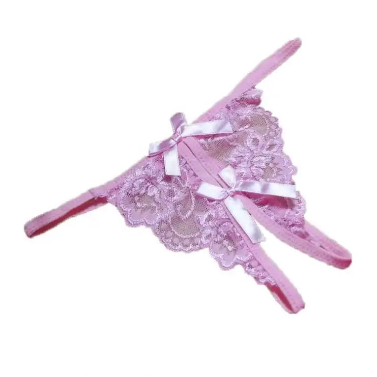 Bosmay Wholesale Lace Hollow Open Crotch Panties Women Sexy Lingerie G-string Thongs