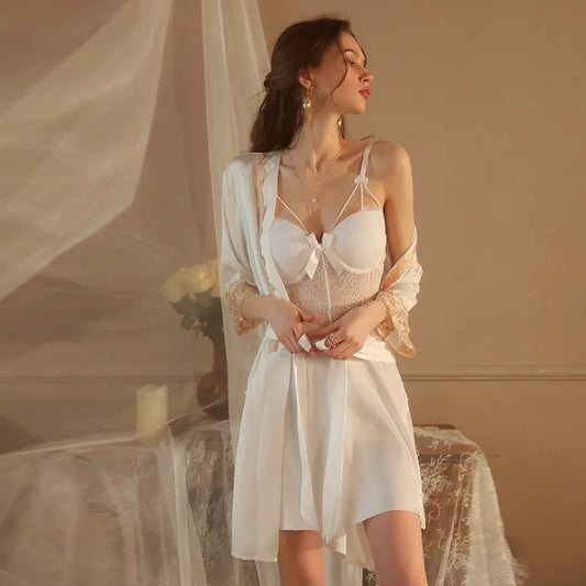 BOSMAY Customize dropship sexy sleepwear ladies silk satin nightgown babydoll pajamas BSM2044
