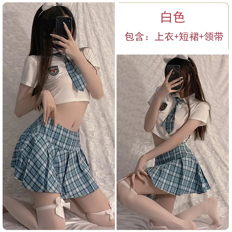 Bossman Wholesale Cosplay School Girls Costumes Sun Skirt Three Piece Student Uniform suit high quality