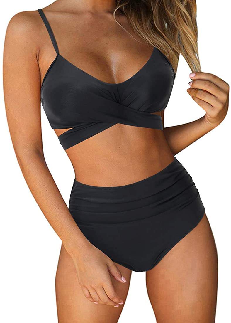 womens sexy underwear Bossman Women Cross High Waisted String Floral Printed 2 Piece Bathing Suits summer women solid bikini strapping swimsuit bridesmaid dresses