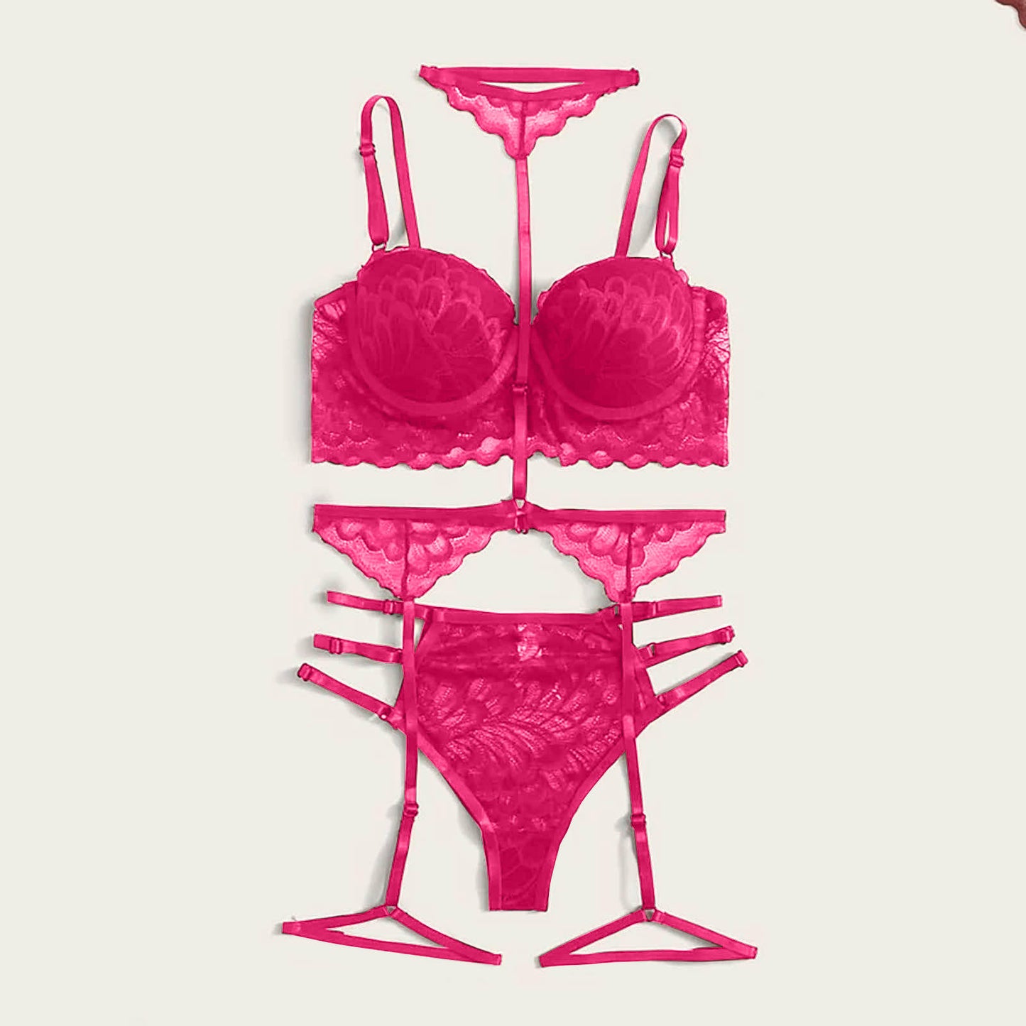 Bosmay European and American sexy underwear four pieces of multicolor sexy skirt Xuanbao new pajamas