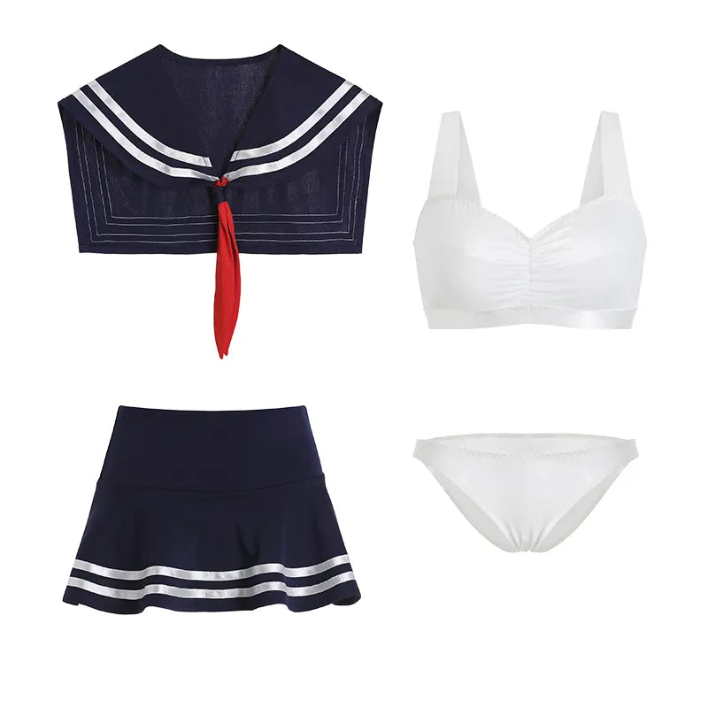 Bossman Sexy hot sale sailor collar top and skirt role play schoolgirl costume