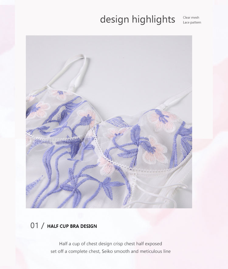 Bossman embroidery bodysuit erotic teddy lingerie mixed used washable sexy lace underwear Embroidery