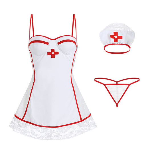 BOSMAY customize Sexy lingerie women role-playing sexy nurse white costume BSM1828