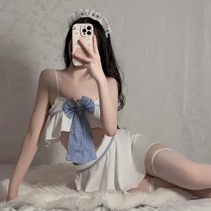 Bossman Japanese Student Dress Hip-open Sexy Waist-revealing Hot Uniform Cosplay Set